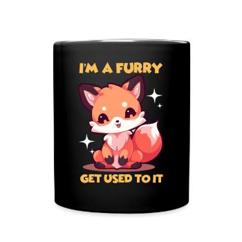 Furry Fandom Furries Fursona I'm a Furry - Full Colour Mug - black - Front