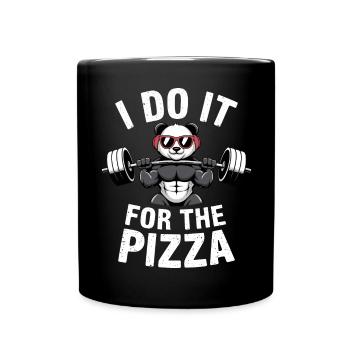 Je le fais pour le bodybuilder Pizza Barbell - Mug uni - noir - Devant