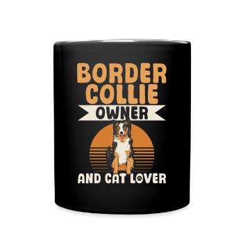Propriétaire de Border Collie et amoureux des chats - Border Collie - Mug uni - noir - Devant