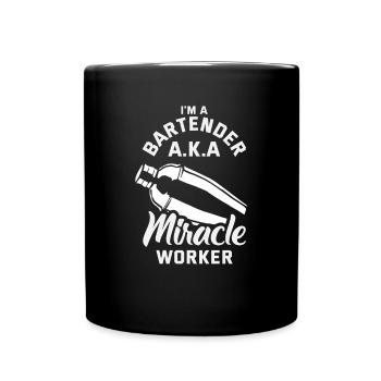 Lustiger Barkeeper Spruch Barkeeper Geschenk - Tasse einfarbig - Schwarz - Vorne