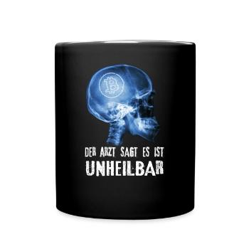 Bitcoin BTC Der Arzt Sagt es ist unheilbar - Tasse einfarbig - Schwarz - Vorne