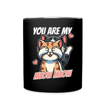 Vous êtes mon miaou miaou, chats mignons Saint-Valentin - Mug uni - noir - Devant
