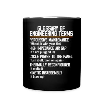 Glossary of Engineering Terms For Engineering - Full Colour Mug - black - Front