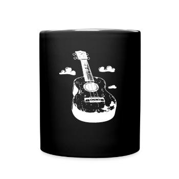 Ukulele Cartoon Look - Tasse einfarbig - Schwarz - Vorne