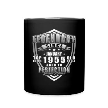 Cadeau d’anniversaire 70 ans Né en janvier 195 - Mug uni - noir - Devant