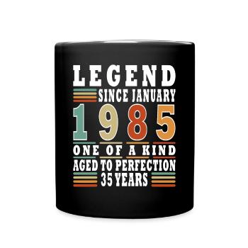 Birthday January 1985 | January 1985 Gift - Full Colour Mug - black - Front