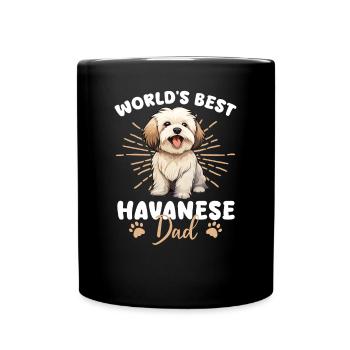 Chien Bichon Havanais Papa - Mug uni - noir - Devant
