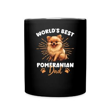 Zwergspitz Groovy Zwergspitz Dad - Tasse einfarbig - Schwarz - Vorne