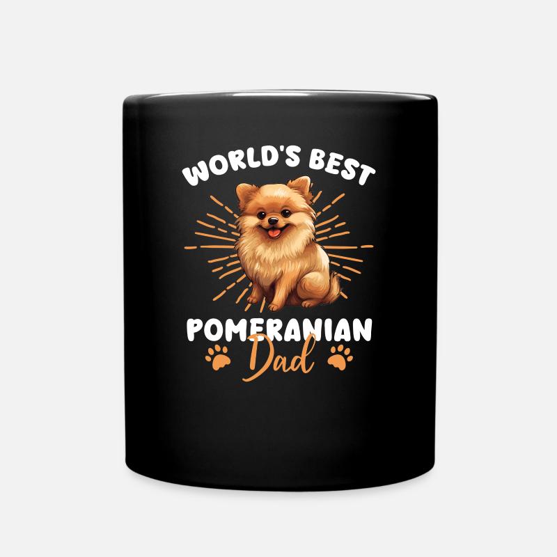 Zwergspitz Groovy Zwergspitz Dad - Tasse einfarbig - Schwarz