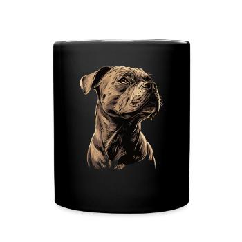 Zeichnung Realistischer Staffordshire Bull Terrier - Tasse einfarbig - Schwarz - Vorne