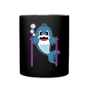 Dolphin Bodybuilder Pull-ups Bodybuilding - Full Colour Mug - black - Front