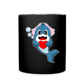 Dauphin Mariée Coeur Mariage - Mug uni - noir - Devant