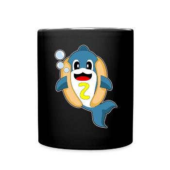 Delfin Hotdog - Tasse einfarbig - Schwarz - Vorne