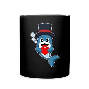 Dauphin Marié Coeur Mariage - Mug uni - noir - Devant