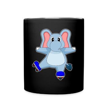 Elefant Inline skating Inline skates - Full Colour Mug - black - Front