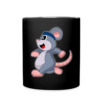 Mouse Jogger Jogging Sport - Full Colour Mug - black - Front
