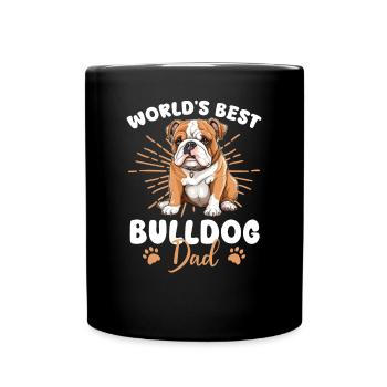 Bulldog Dog Bulldog Dad - Tasse einfarbig - Schwarz - Vorne