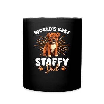 American Staffordshire Terrier Groovy Staffy papa - Mug uni - noir - Devant