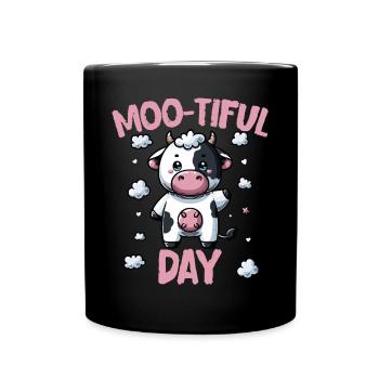 Vous êtes Moo-tiful, Mignon Amoureux des vaches drôle - Mug uni - noir - Devant