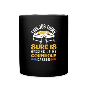 Funny Cornhole Player Gift - Full Colour Mug - black - Front