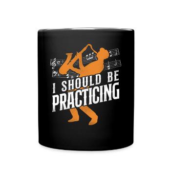 Saxophones I Should Be Practicing - Full Colour Mug - black - Front