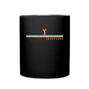 Saxophone Retro Vintage Saxophone - Tasse einfarbig - Schwarz - Vorne