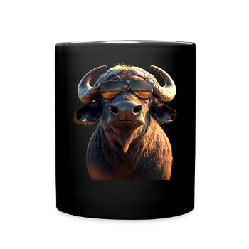 Buffalo Cape Buffalo Safari African Buffalo - Full Colour Mug - black - Front