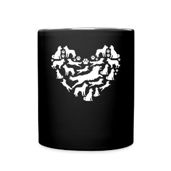 Border Collie Paws Border Collie Heart - Full Colour Mug - black - Front