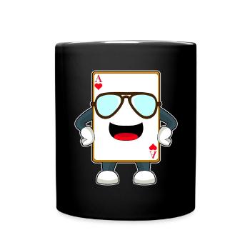 Poker Pokerkarten - Tasse einfarbig - Schwarz - Vorne