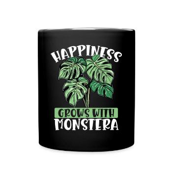 Le bonheur grandit avec Monstera – - Mug uni - noir - Devant
