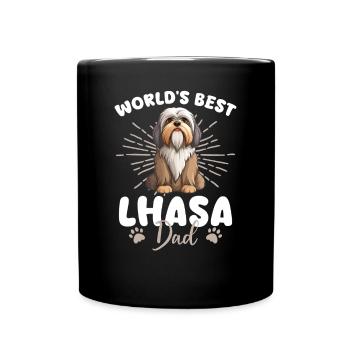Lhasa Apso Groovy Lhasa Dad - Tasse einfarbig - Schwarz - Vorne