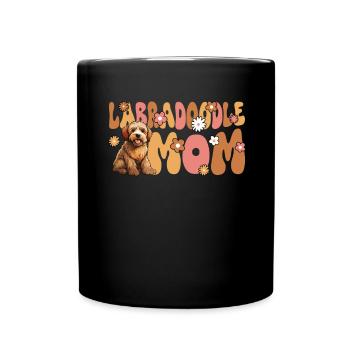 Labradoodle Groovy Labradoodle Mom - Tasse einfarbig - Schwarz - Vorne