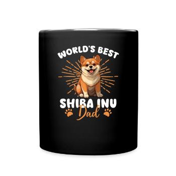 Shiba Inu Groovy Shiba Dad - Full Colour Mug - black - Front