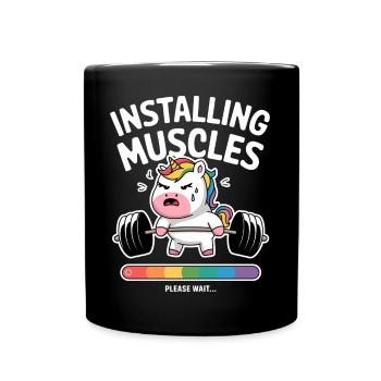 Muscle Unicorn installieren - Tasse einfarbig - Schwarz - Vorne