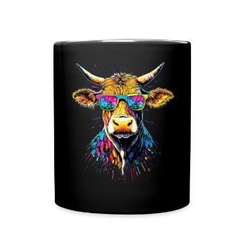 vache fermier boeuf lait veau végétalien vache vache de ferme vaches - Mug uni - noir - Devant