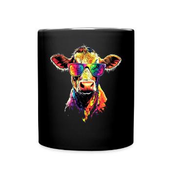 vache fermier boeuf lait veau végétalien vache vache de ferme vaches - Mug uni - noir - Devant