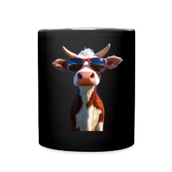 vache fermier boeuf lait veau végétalien vache vache de ferme vaches - Mug uni - noir - Devant