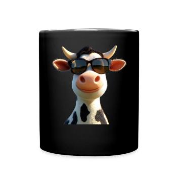 vache fermier boeuf lait veau végétalien vache vache de ferme vaches - Mug uni - noir - Devant