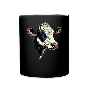 vache fermier boeuf lait veau végétalien vache vache de ferme vaches - Mug uni - noir - Devant