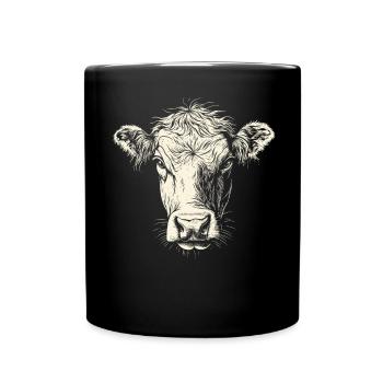 vache fermier boeuf lait veau végétalien vache vache de ferme vaches - Mug uni - noir - Devant