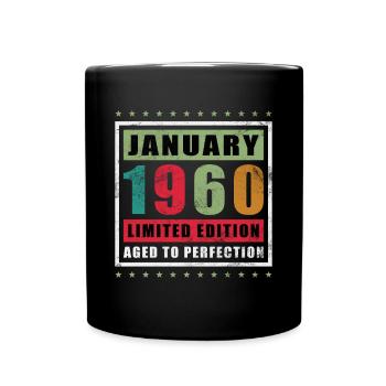 Birthday January 1960 - Original January 1960 - Full Colour Mug - black - Front