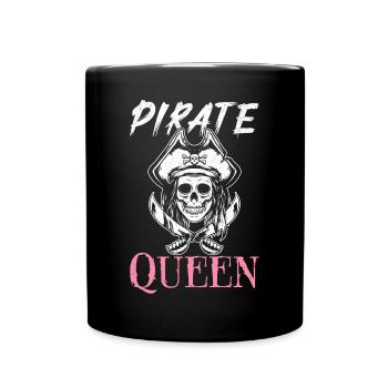 Pirate Queen Pirate Girl Captain - Full Colour Mug - black - Front