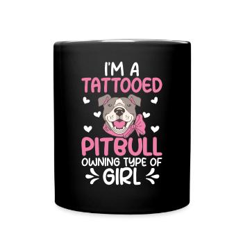 Tattooed Pitbull Girl Tattooed Pitbull - Full Colour Mug - black - Front