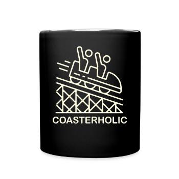 Coasterholic, Parc d’attractions, Champ de foire, Montagnes russes - Mug uni - noir - Devant