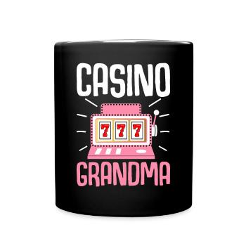 Casino Oma Spielautomat Casino Lover - Tasse einfarbig - Schwarz - Vorne
