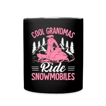 Cool mamies conduisant des motoneiges - Mug uni - noir - Devant