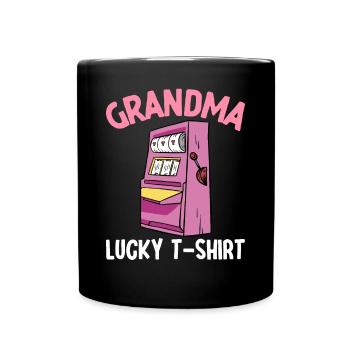 Oma Lucky T-shirt Spielautomat Casino Lover - Tasse einfarbig - Schwarz - Vorne