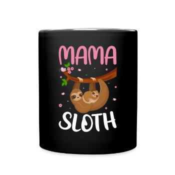 Maman paresseux famille assorti drôle paresseux - Mug uni - noir - Devant