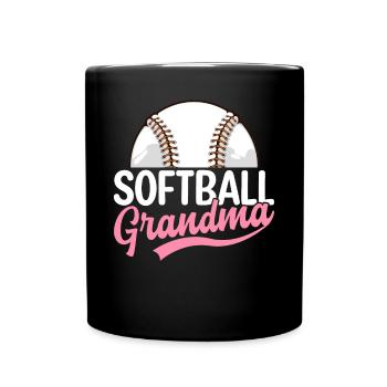 Mamie de softball - Mug uni - noir - Devant
