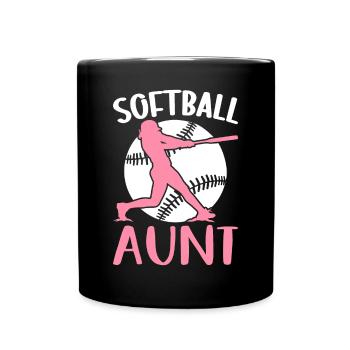 Softball Tante - Tasse einfarbig - Schwarz - Vorne